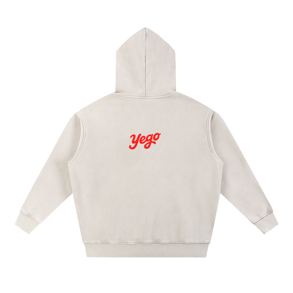 Y Snow Wash Fleece Oversize Hoodie